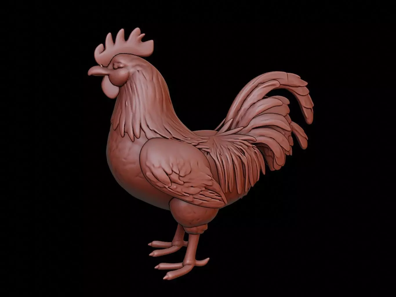 Chicken Animal Sculpture 3D print model_0