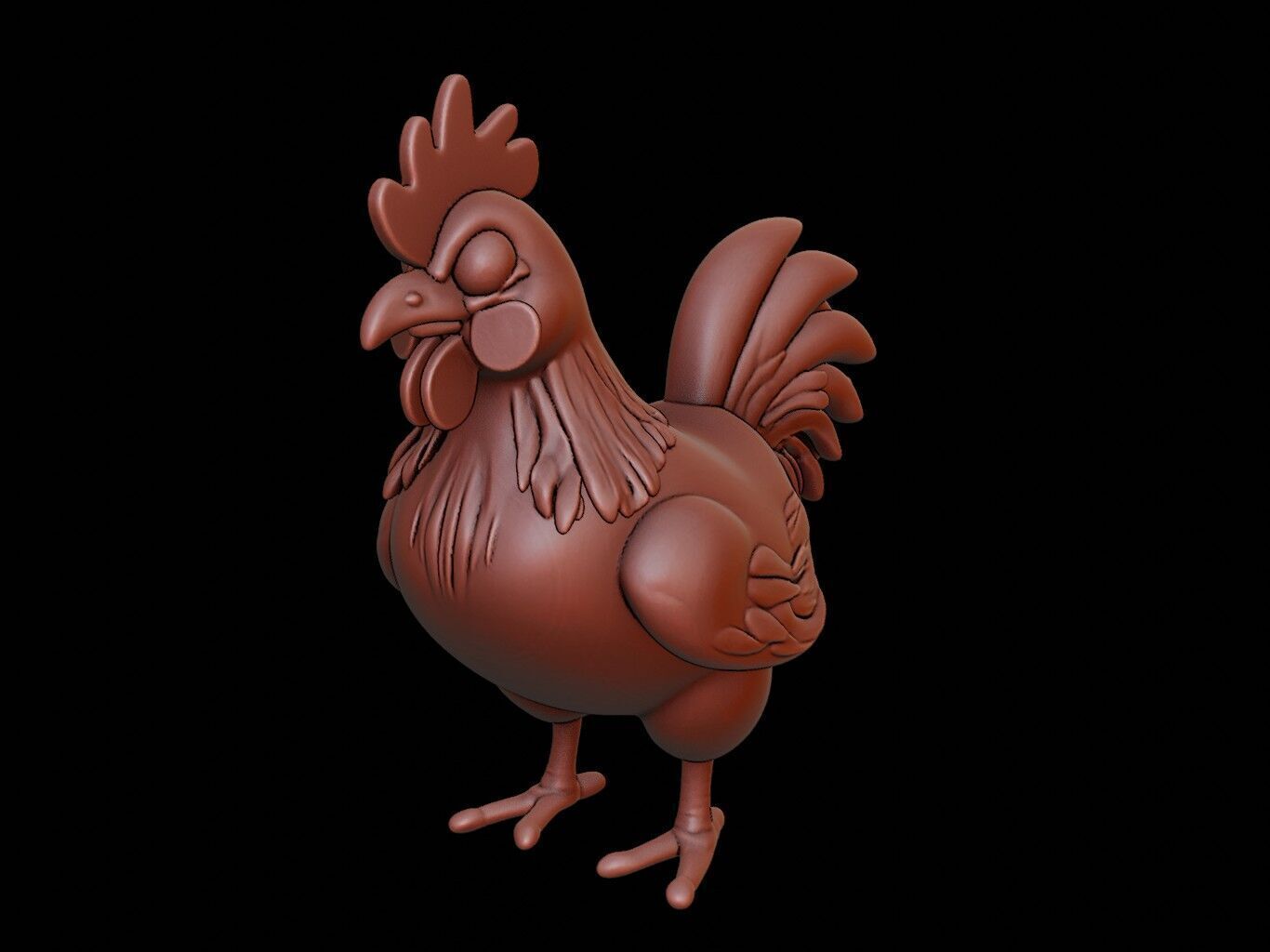 Chicken Animal Sculpture 3D print model_2
