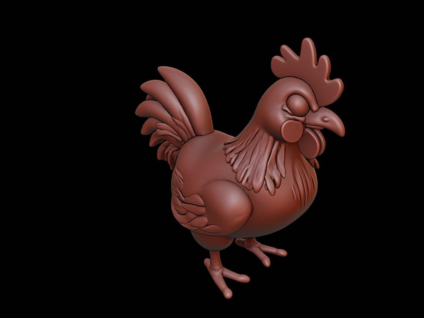 Chicken Animal Sculpture 3D print model_1