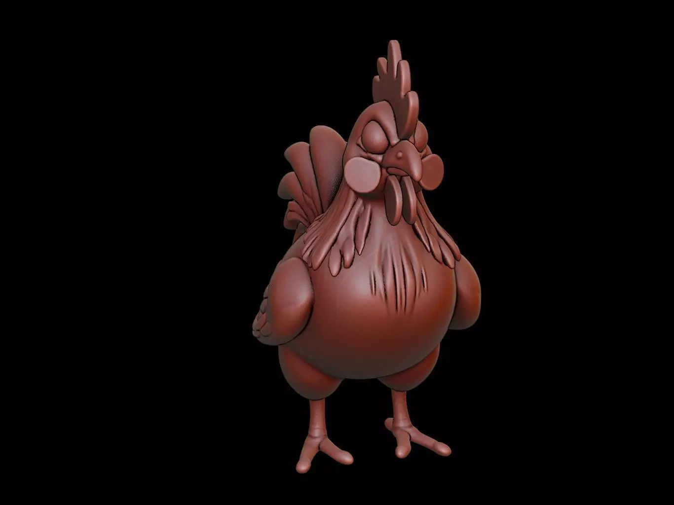 Chicken Animal Sculpture 3D print model_0
