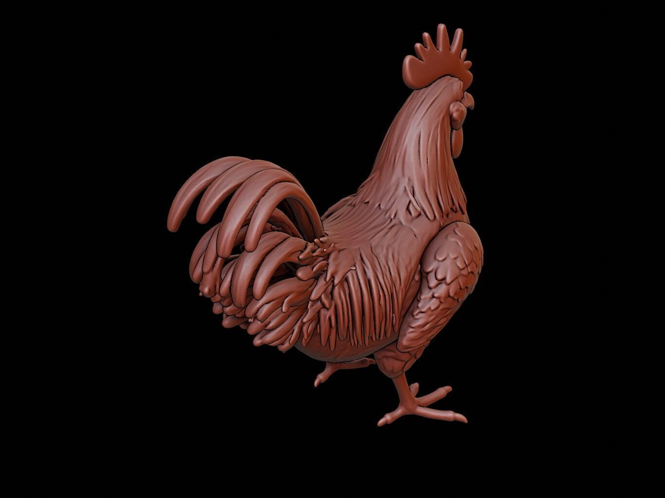 Chicken Animal Sculpture 3D print model_1