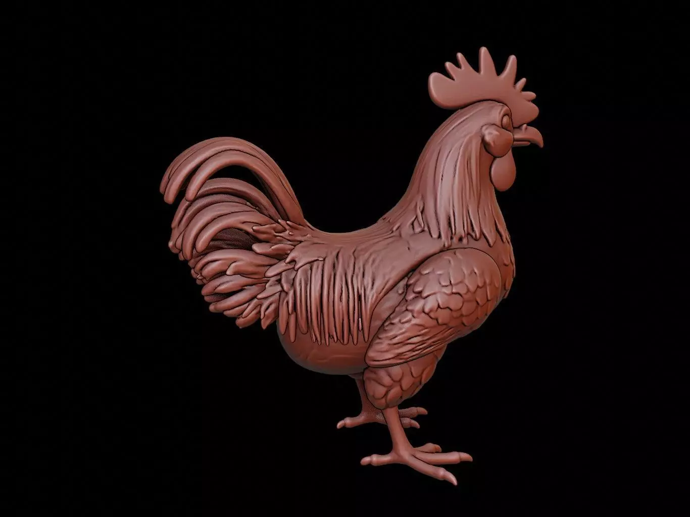 Chicken Animal Sculpture 3D print model_0