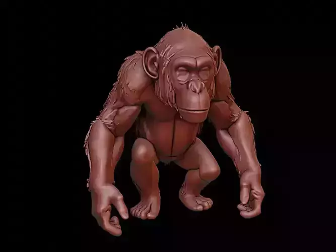 Chimpanzee Animal Sculpture 3D print model