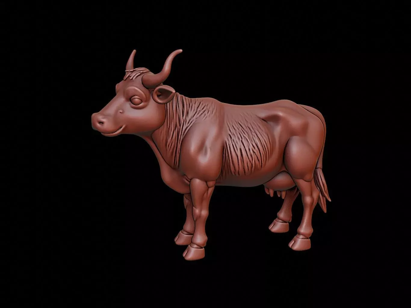 Cow Animal Sculpture 3D print model