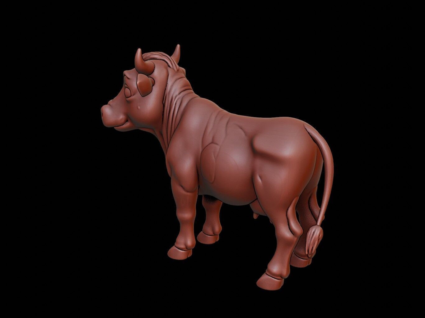 Cow Animal Sculpture 3D print model_2