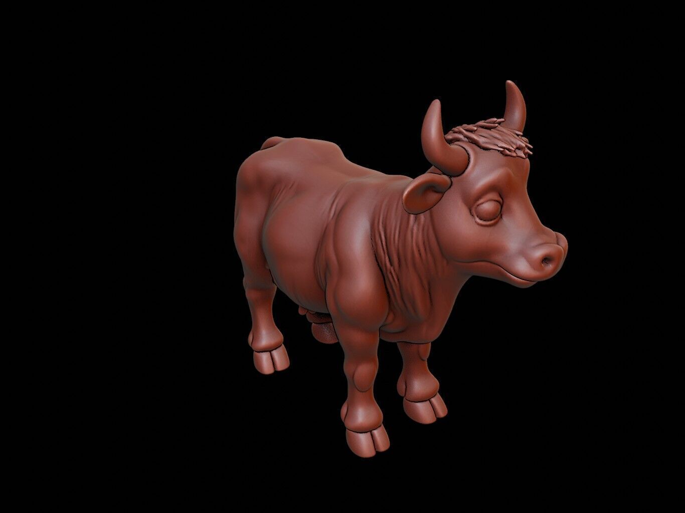 Cow Animal Sculpture 3D print model_1