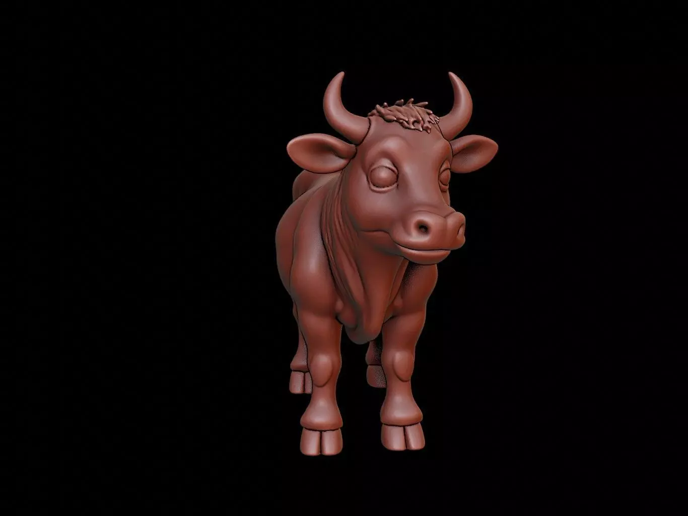 Cow Animal Sculpture 3D print model_0