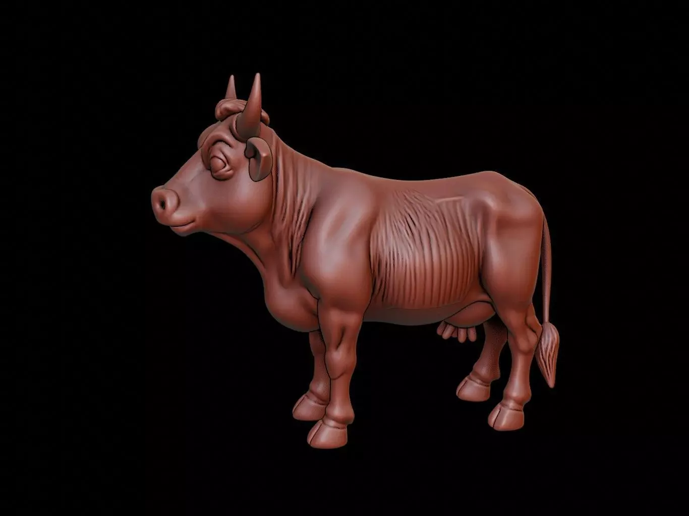 Cow Animal Sculpture 3D print model