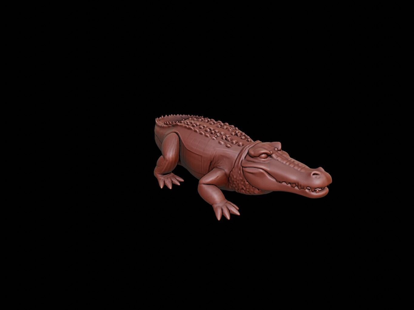 Crocodile Animal Sculpture 3D print model_1