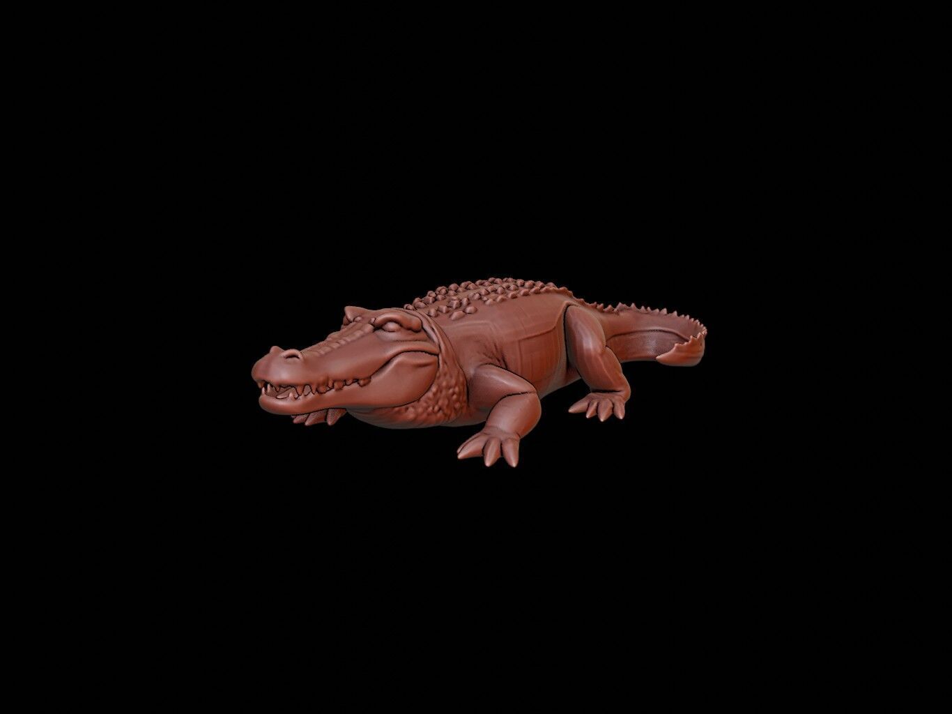 Crocodile Animal Sculpture 3D print model_2