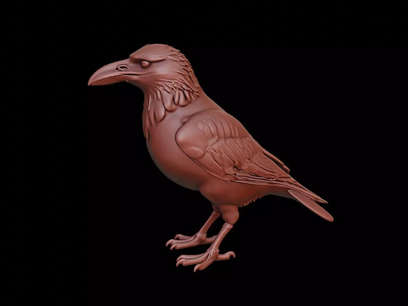 Crow Animal Sculpture 3D print model