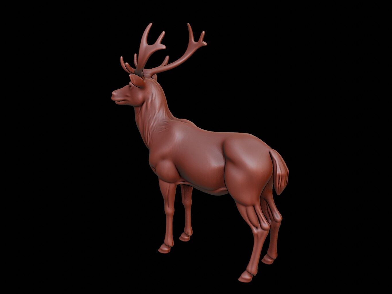 Deer Animal Sculpture 3D print model_2