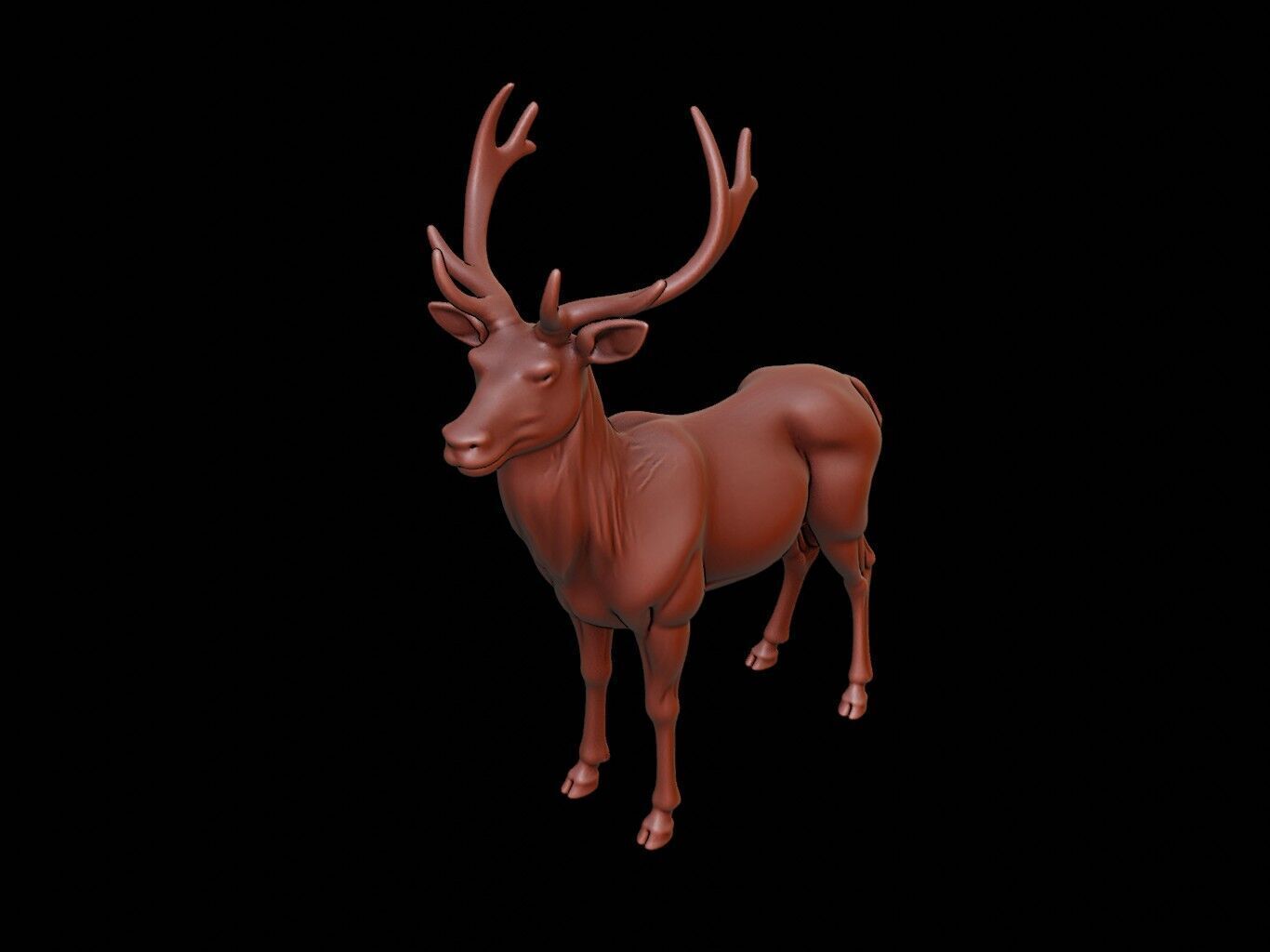 Deer Animal Sculpture 3D print model_1