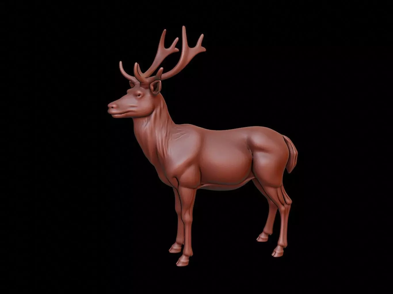 Deer Animal Sculpture 3D print model_0
