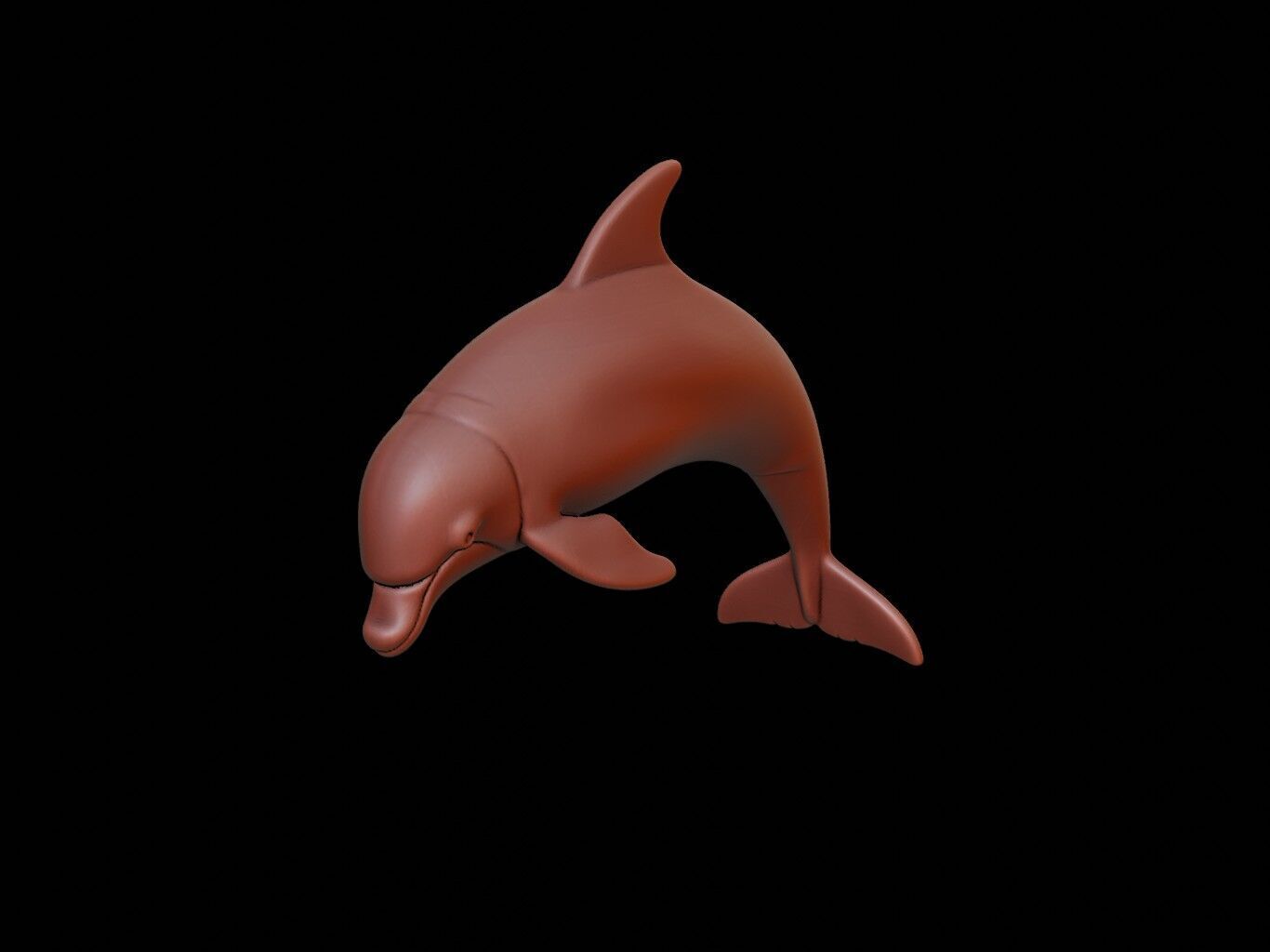 Dolphin Animal Sculpture 3D print model_2