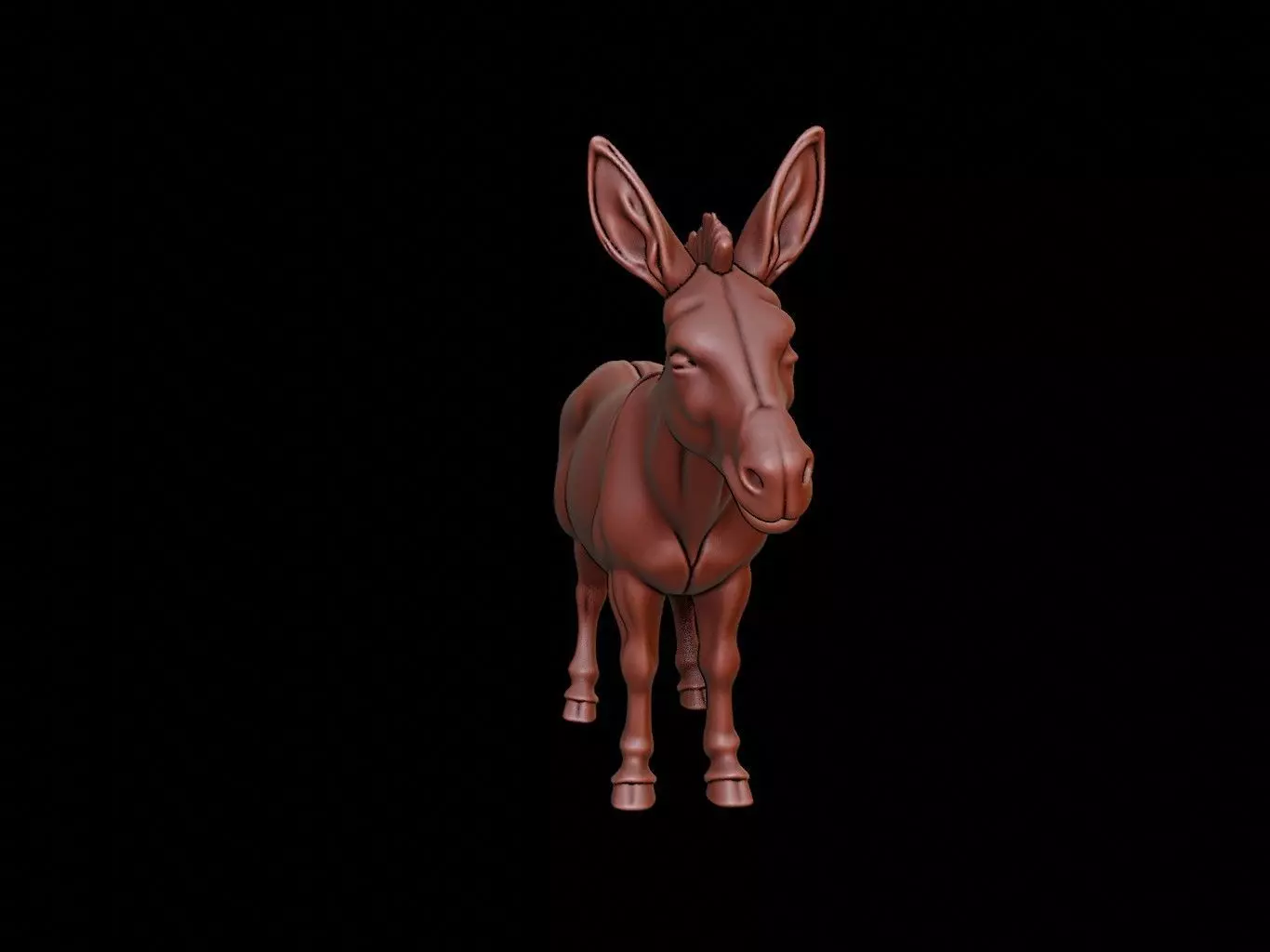 Donkey Animal Sculpture 3D print model_0