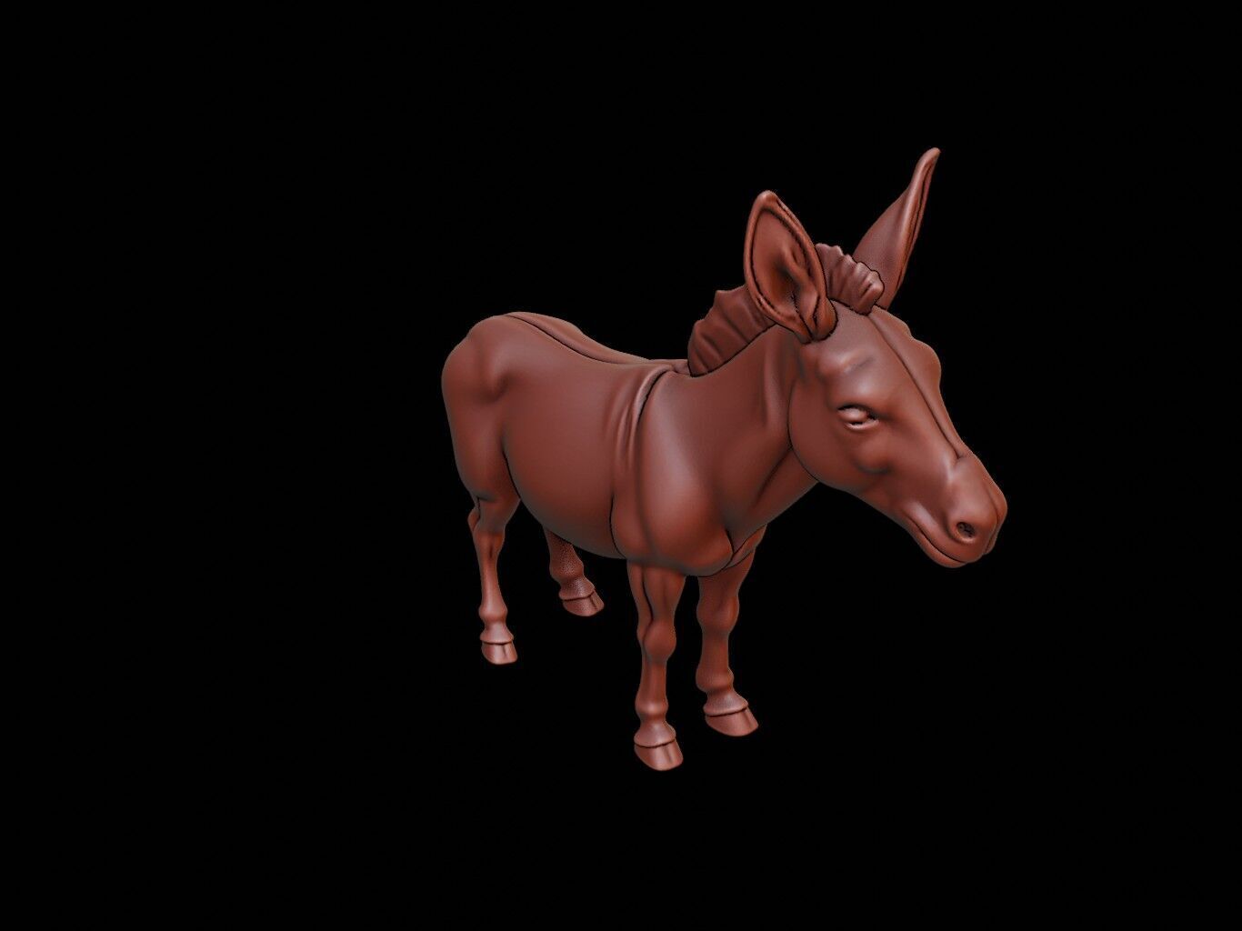 Donkey Animal Sculpture 3D print model_1