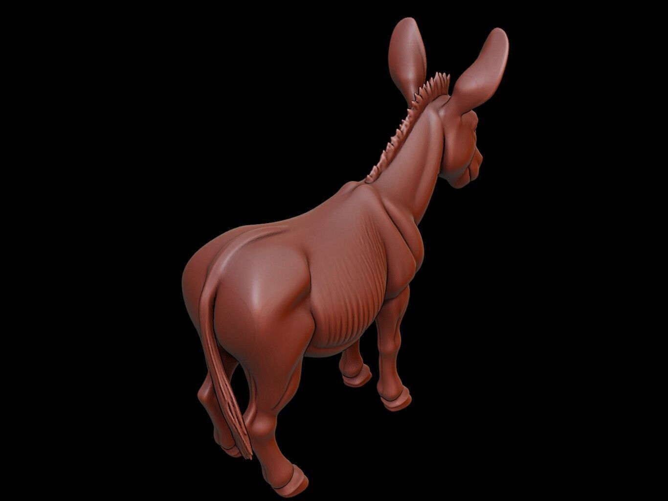 Donkey Animal Sculpture 3D print model_1