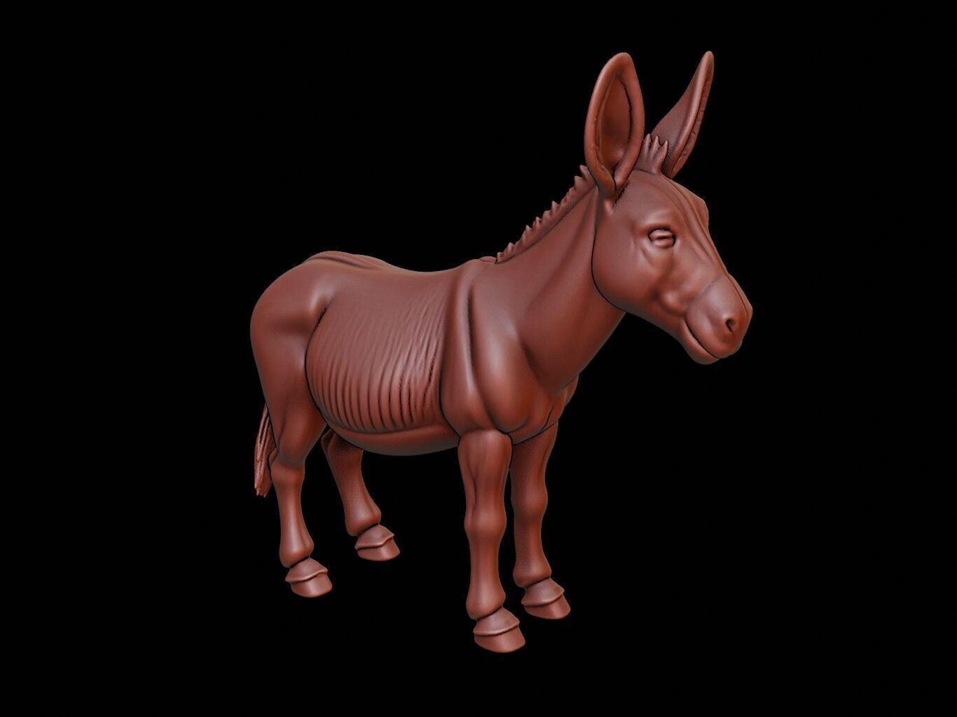 Donkey Animal Sculpture 3D print model_2