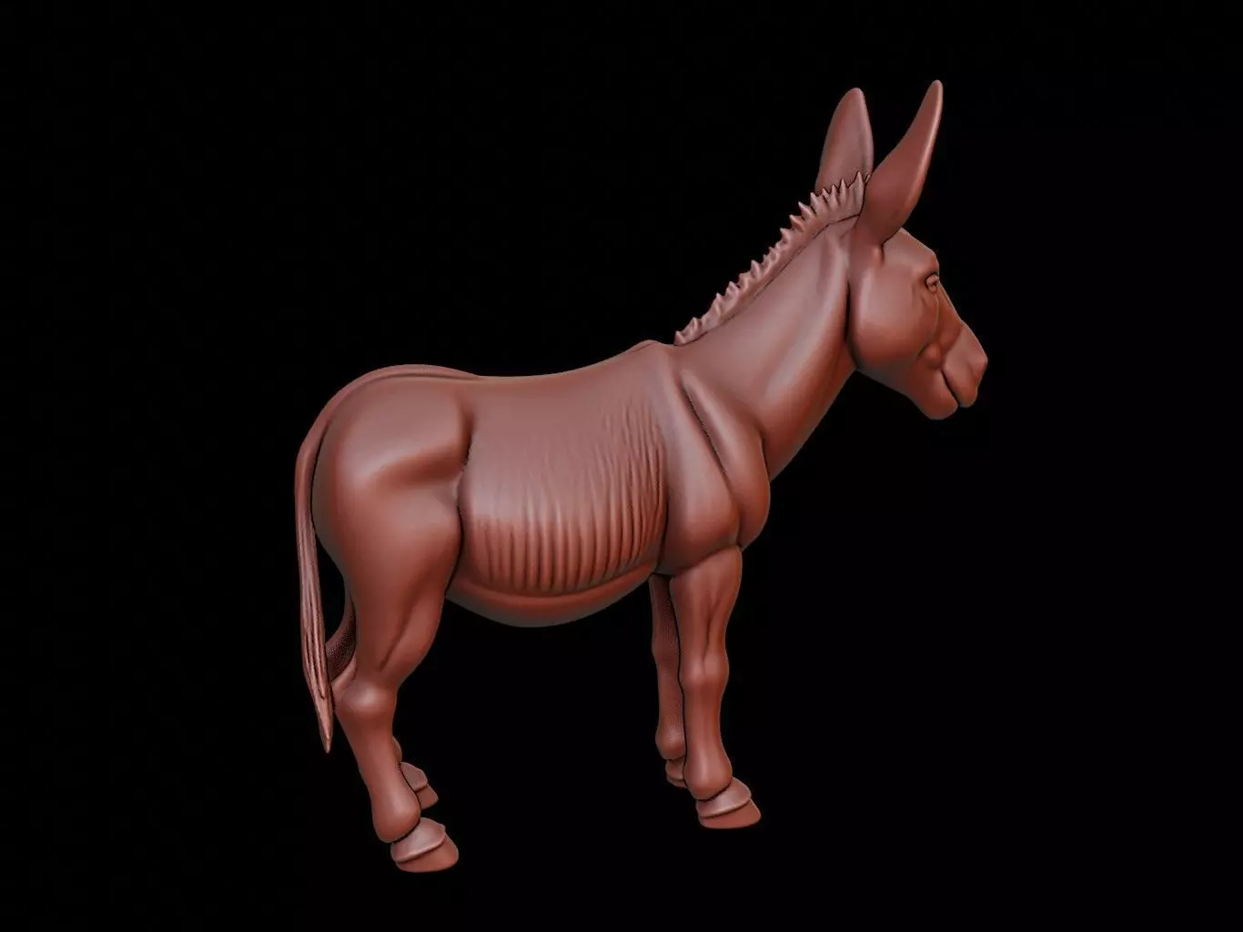 Donkey Animal Sculpture 3D print model_0