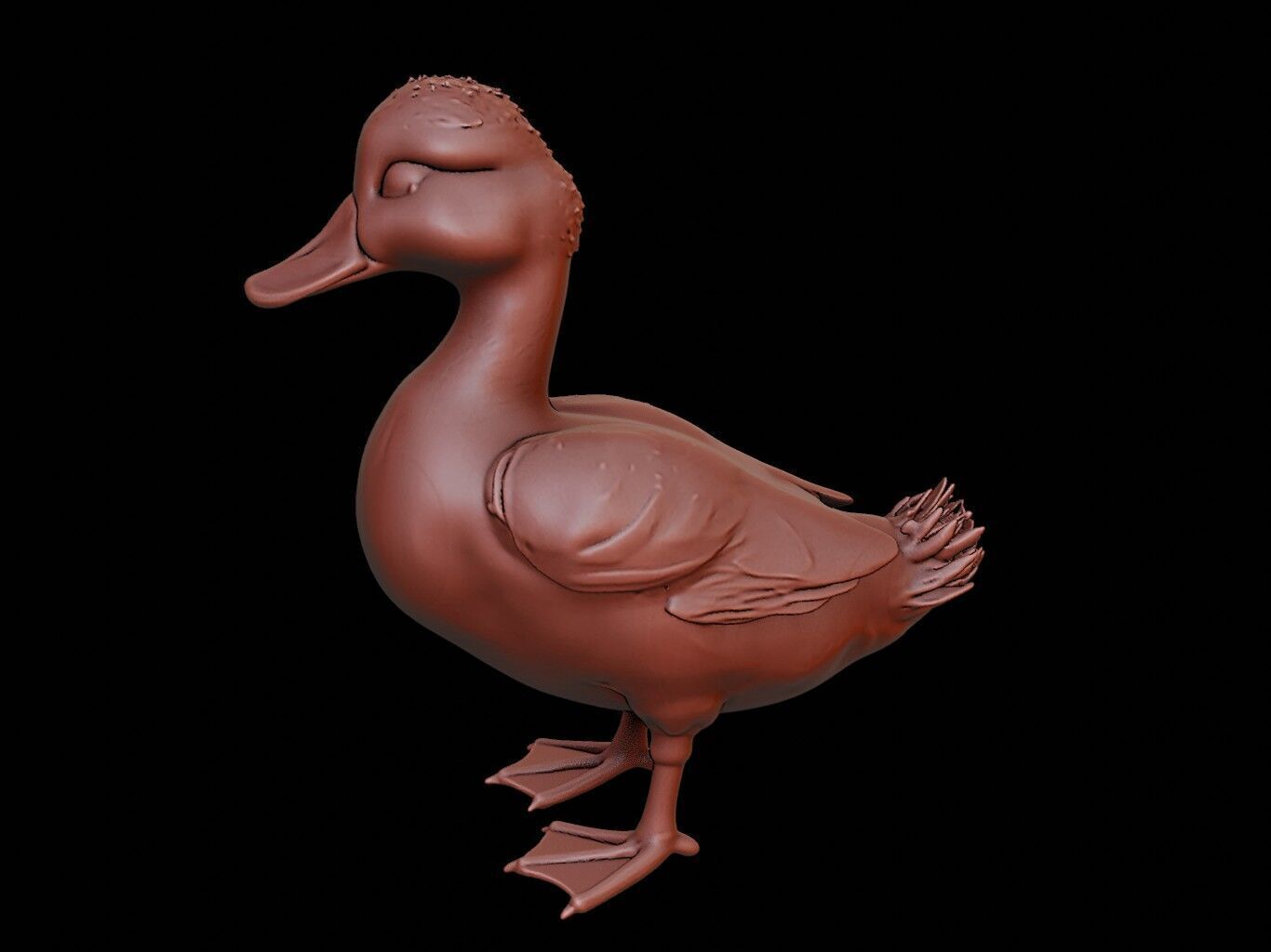 Duck Animal Sculpture 3D print model_2
