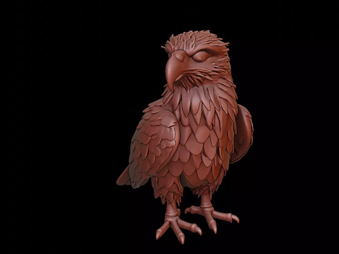 Eagle Animal Sculpture 3D print model_0