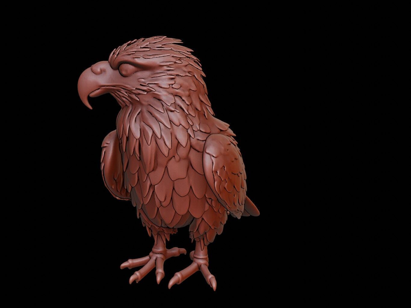 Eagle Animal Sculpture 3D print model_2