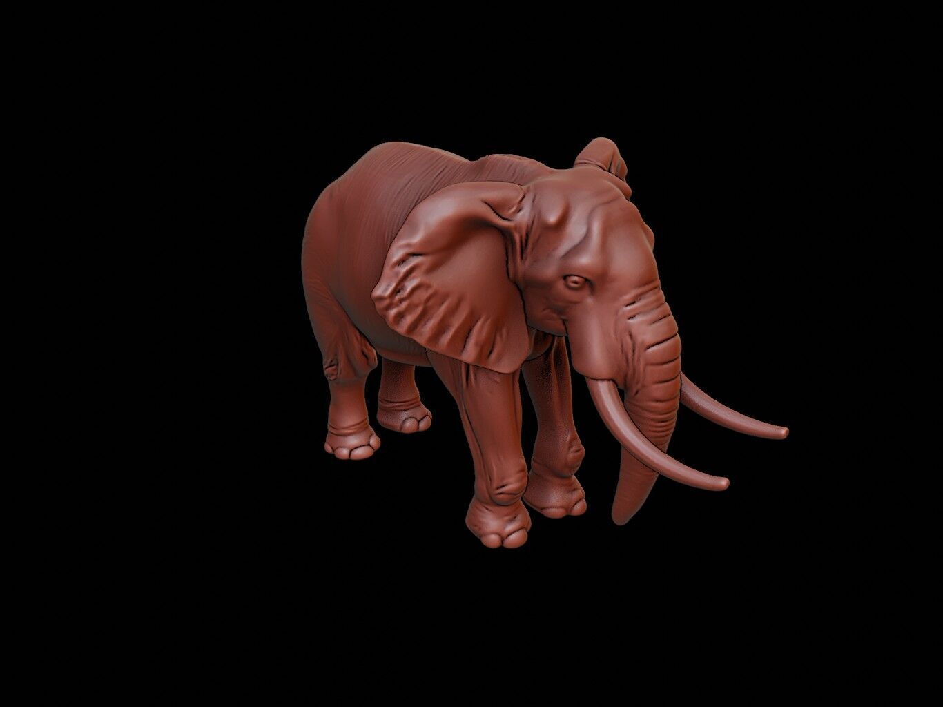 Elephant Animal Sculpture 3D print model_1