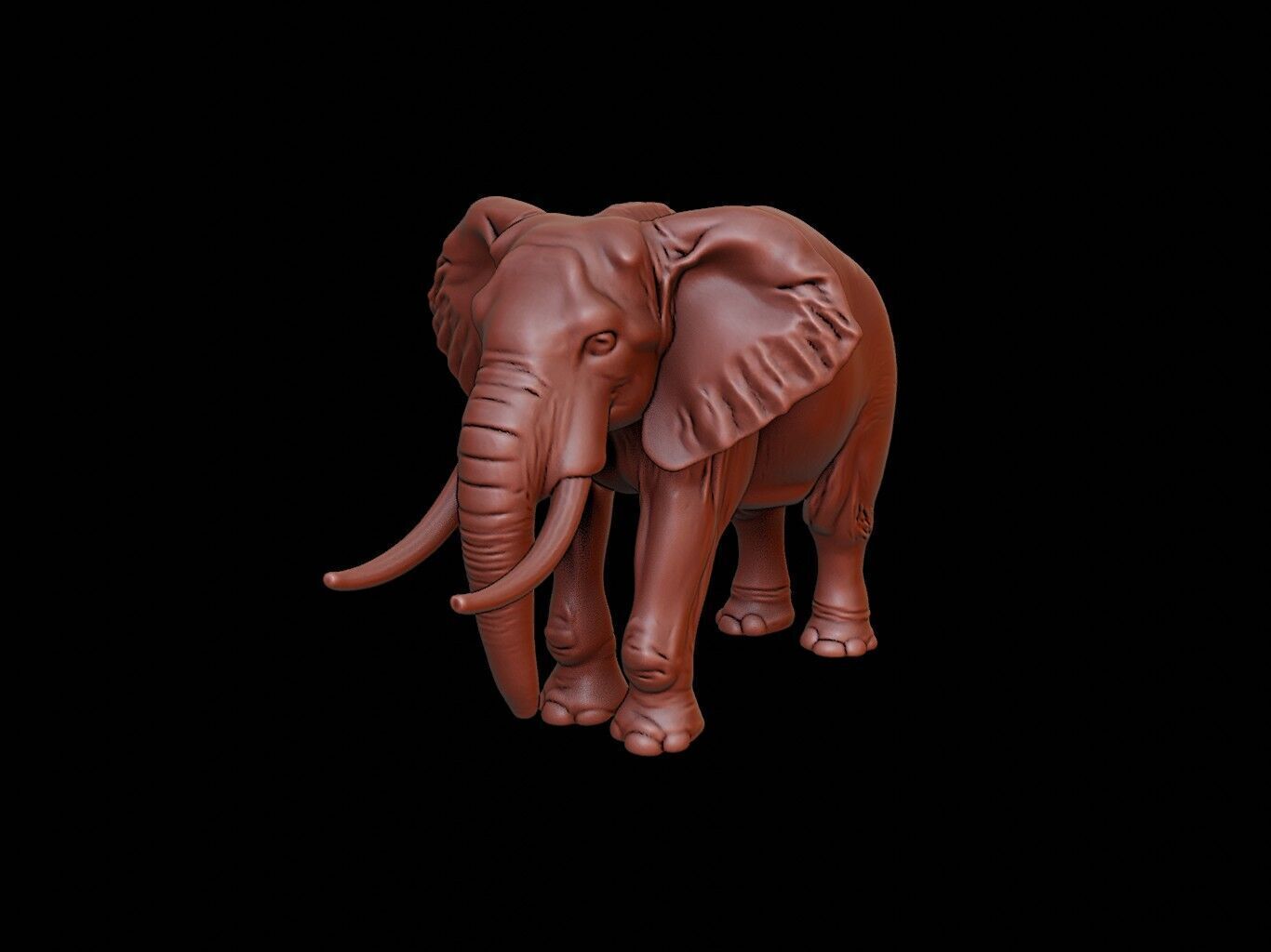 Elephant Animal Sculpture 3D print model_2