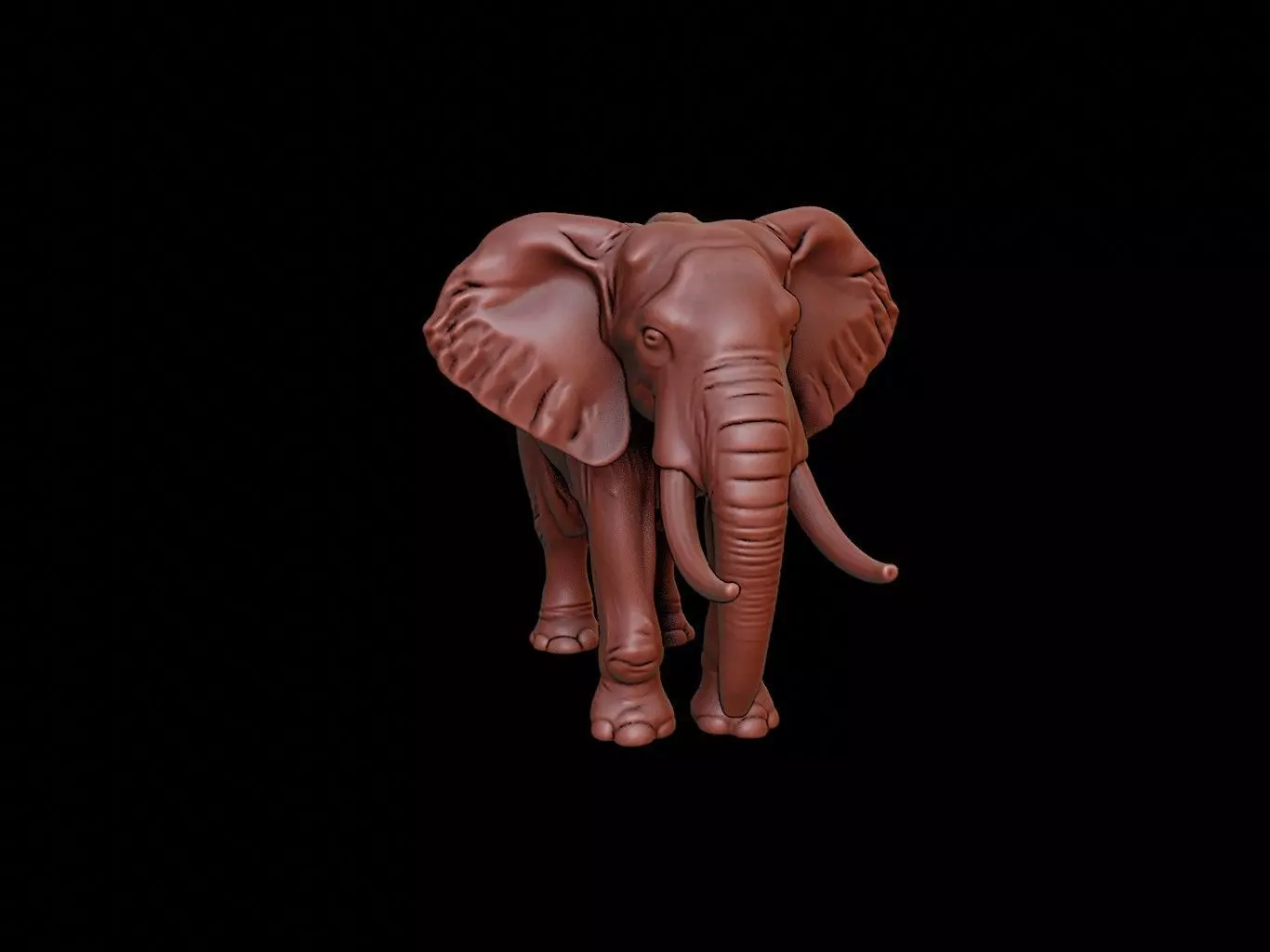 Elephant Animal Sculpture 3D print model_0