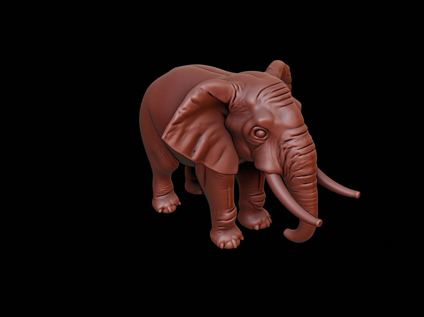 Elephant Animal Sculpture 3D print model_1