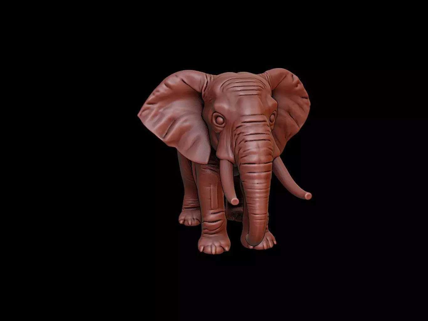 Elephant Animal Sculpture 3D print model_0
