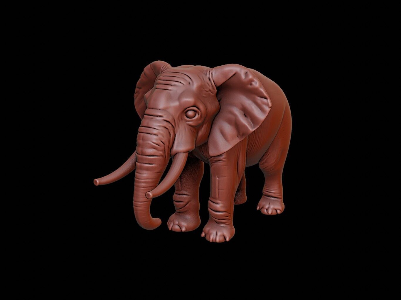 Elephant Animal Sculpture 3D print model_2