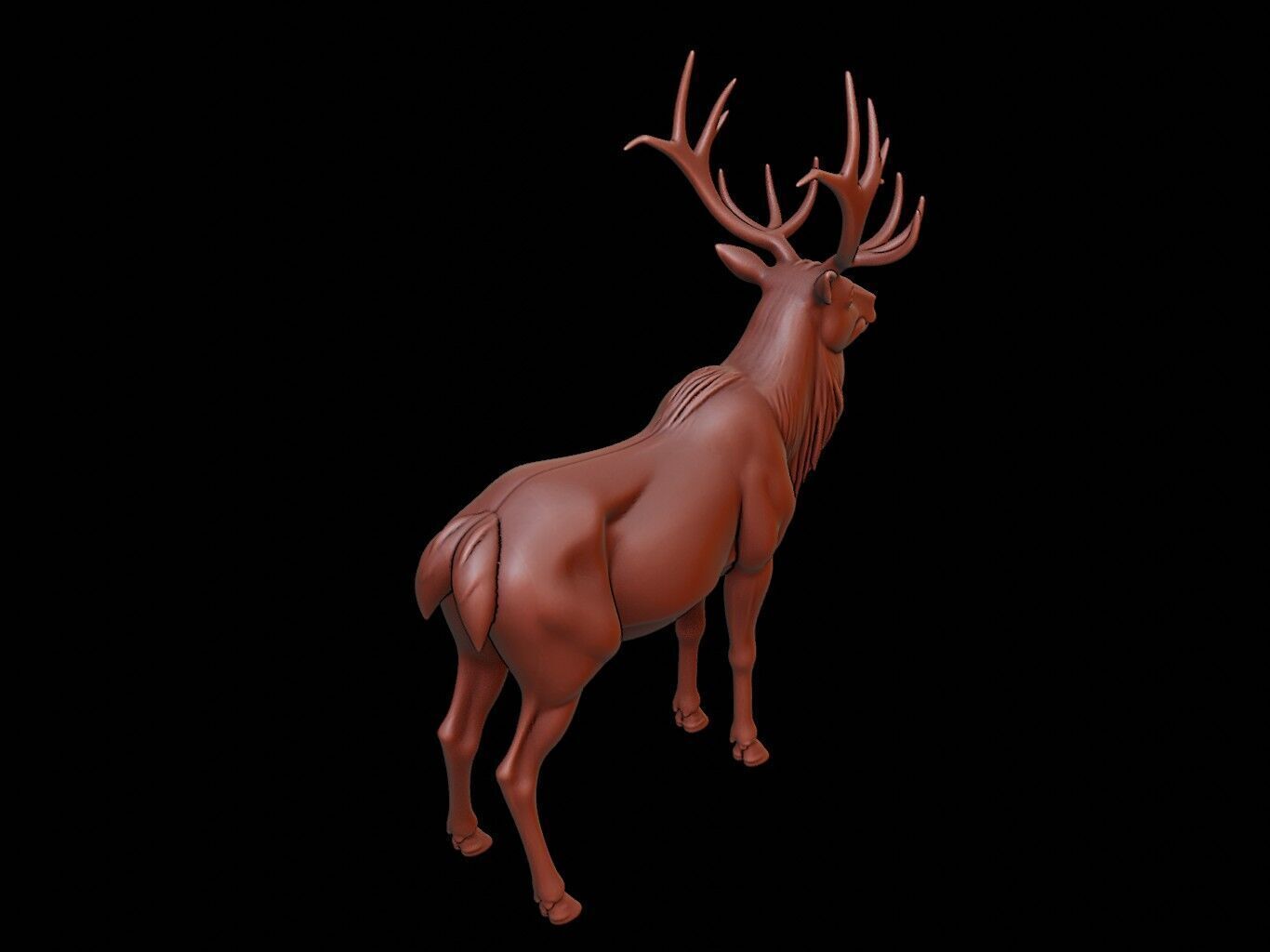 Elk Animal Sculpture 3D print model_1