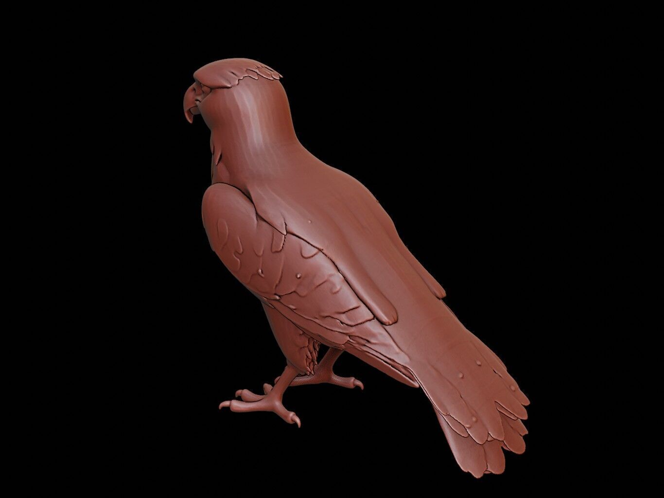 Falcon Animal Sculpture 3D print model_2