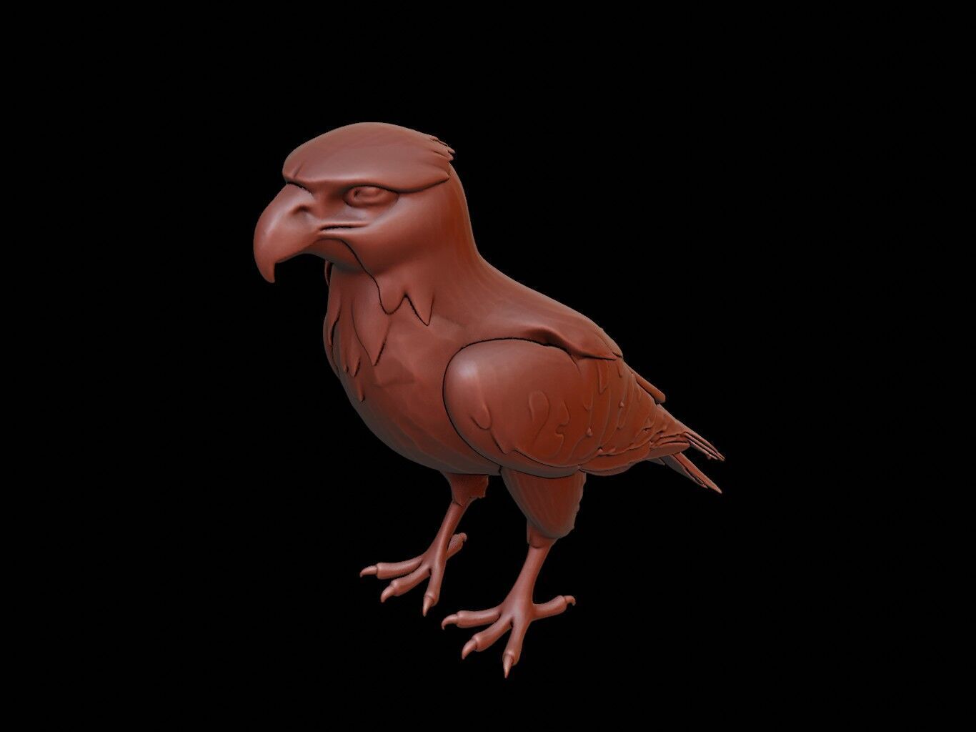 Falcon Animal Sculpture 3D print model_1
