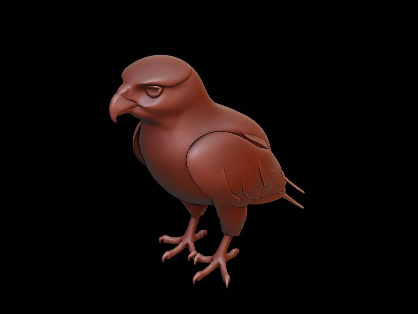 Falcon Animal Sculpture 3D print model_1