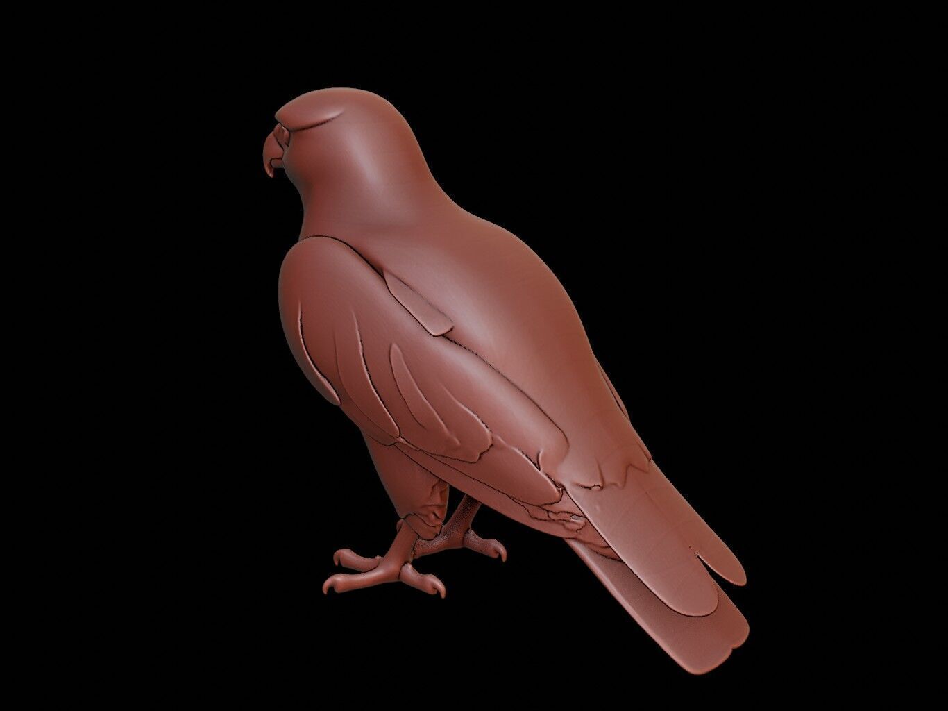 Falcon Animal Sculpture 3D print model_2