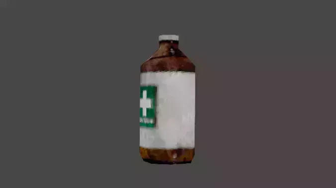 Retro Medical Bottle with Clean and Dirty Texture