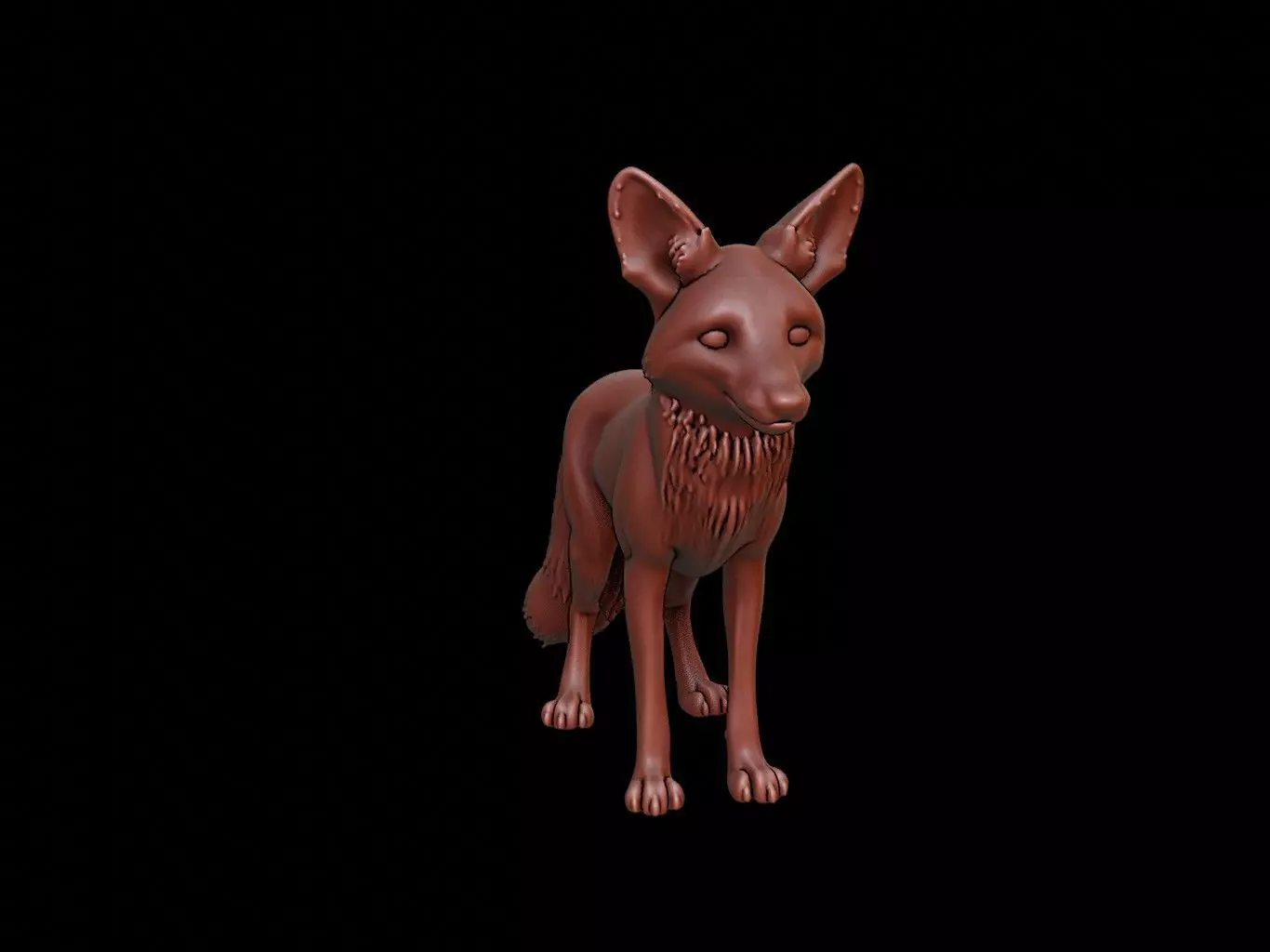 Fox Animal Sculpture 3D print model_0