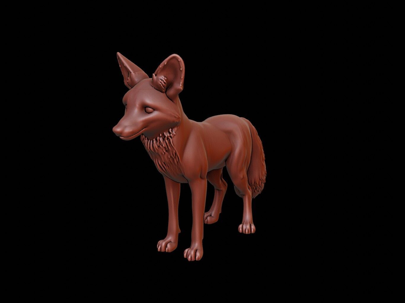 Fox Animal Sculpture 3D print model_2