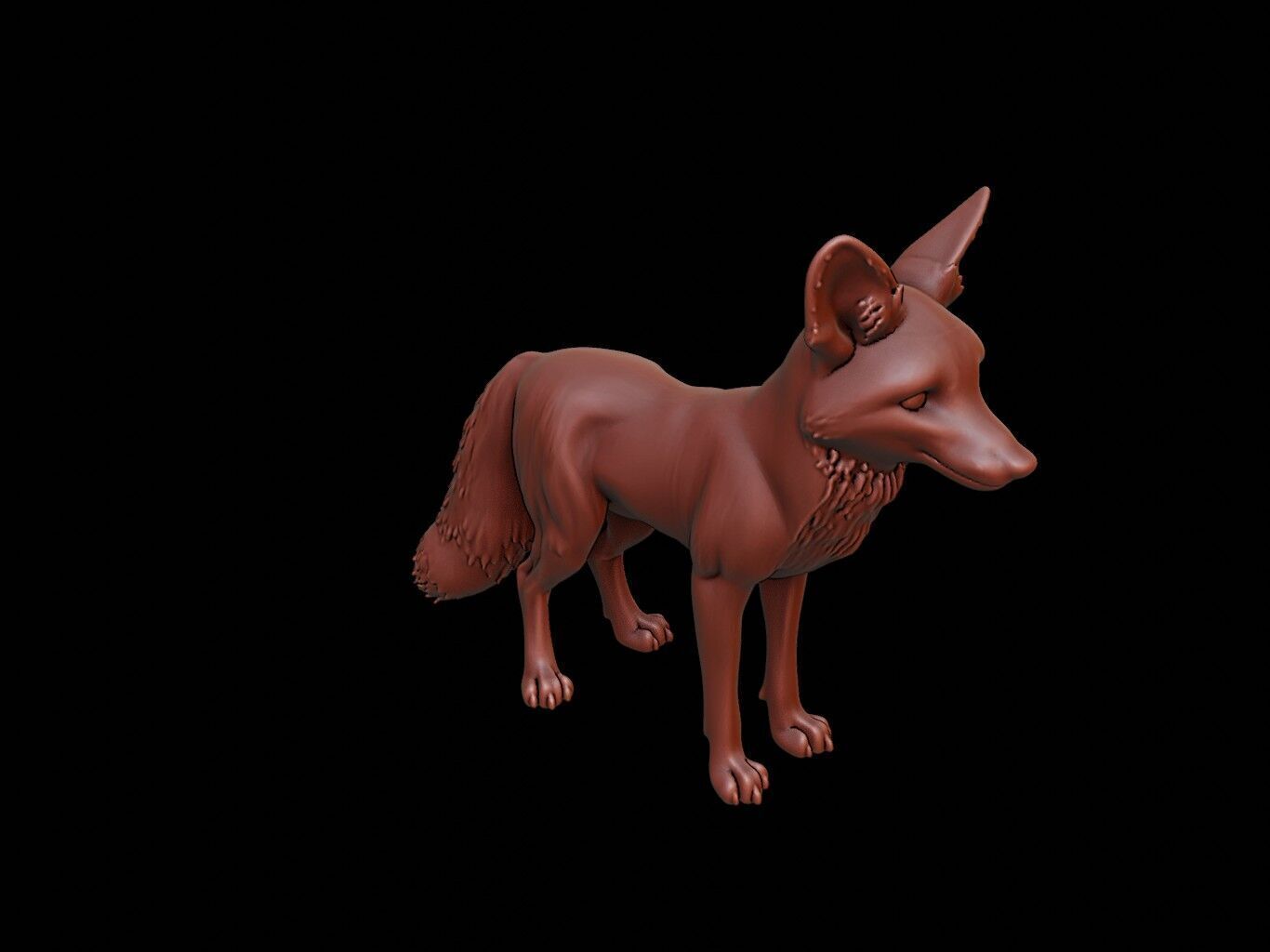 Fox Animal Sculpture 3D print model_1