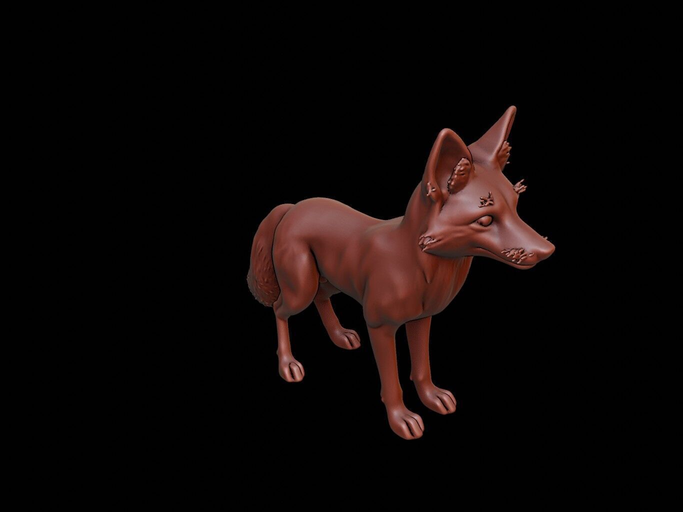 Fox Animal Sculpture 3D print model_1
