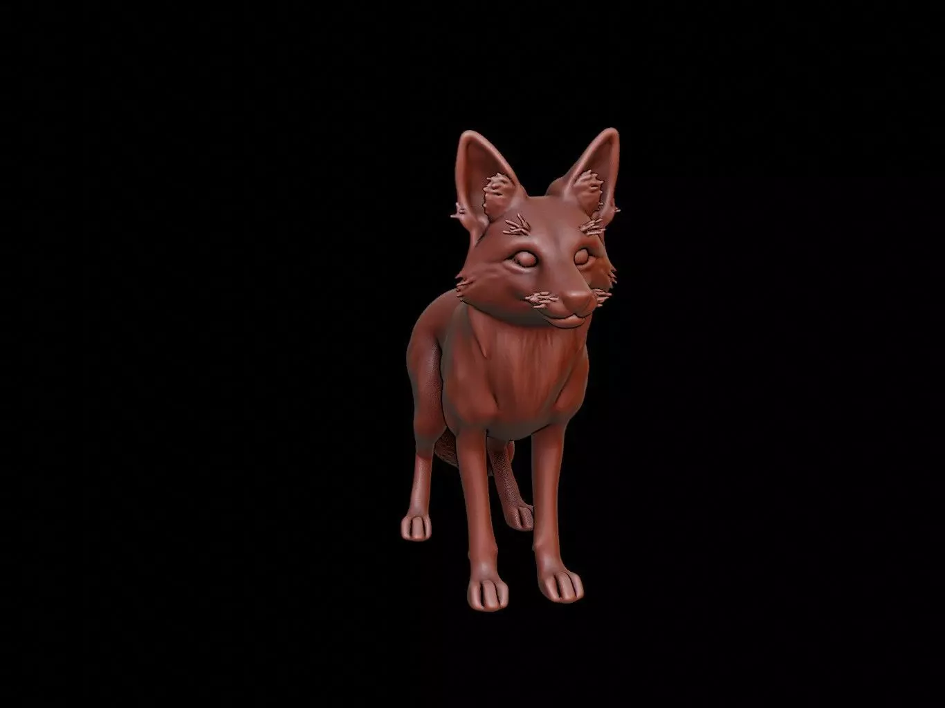 Fox Animal Sculpture 3D print model_0