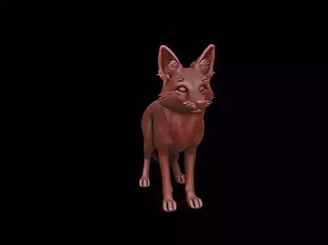 Fox Animal Sculpture 3D print model