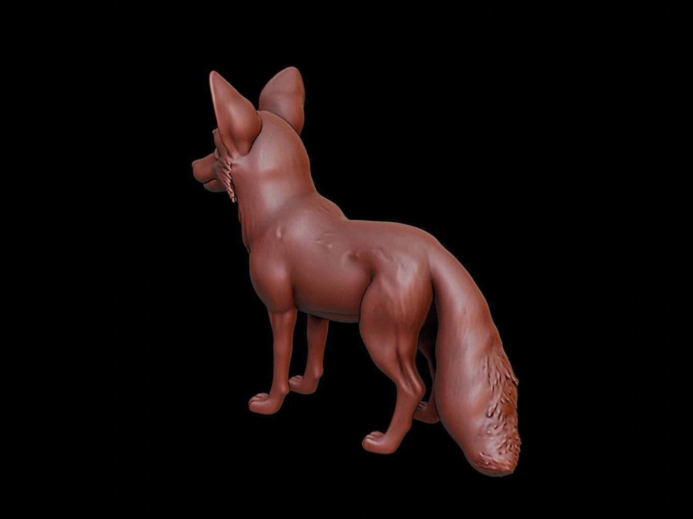 Fox Animal Sculpture 3D print model_2
