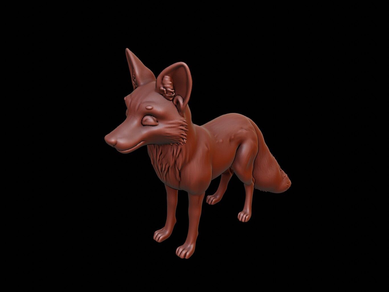Fox Animal Sculpture 3D print model_1