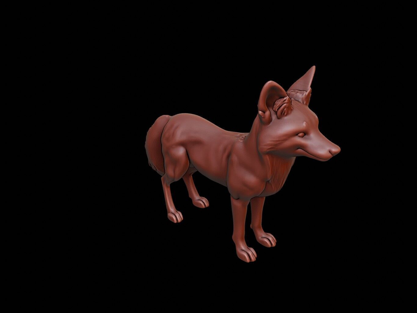 Fox Animal Sculpture 3D print model_1