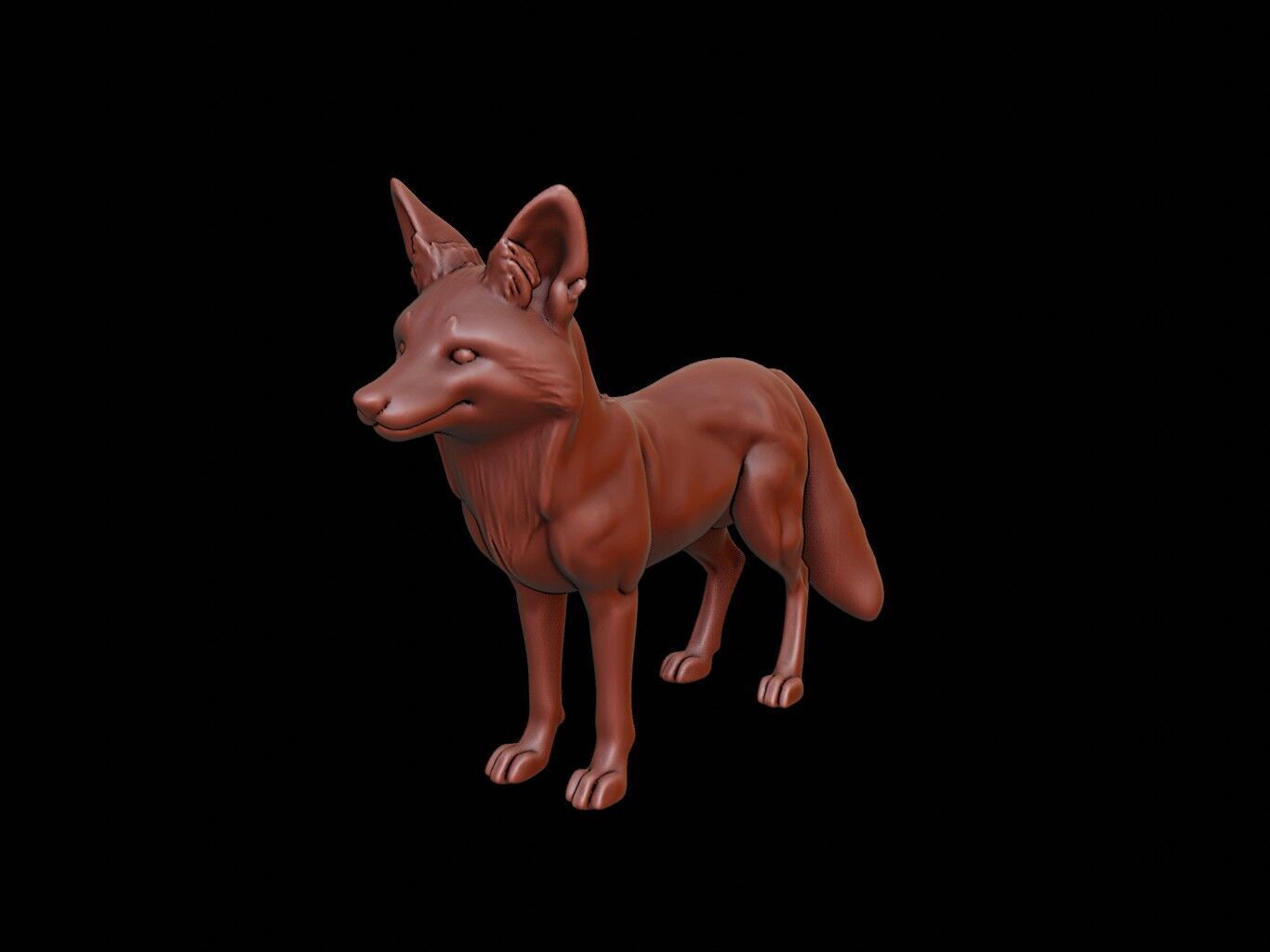 Fox Animal Sculpture 3D print model_2