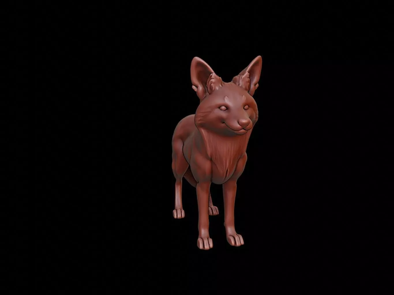 Fox Animal Sculpture 3D print model_0